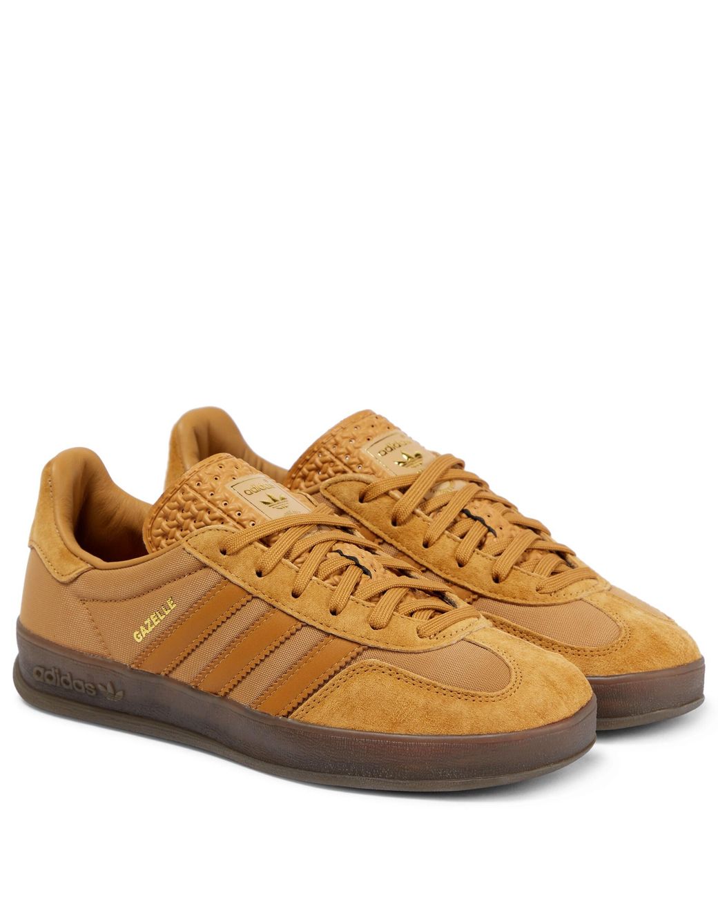 adidas Gazelle Indoor Suede-paneled Sneakers in Brown | Lyst