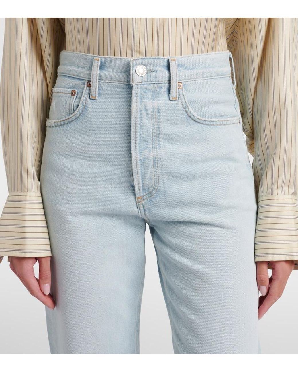 Agolde Blue '90S Crop Straight Jeans