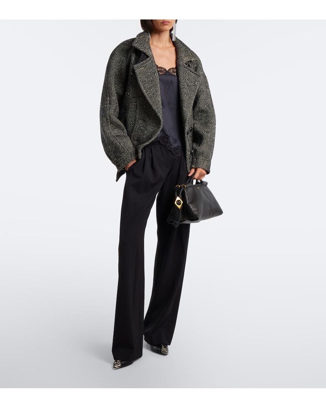 Isabel Marant Black Pipa Medium Leather Top-Handle Bag