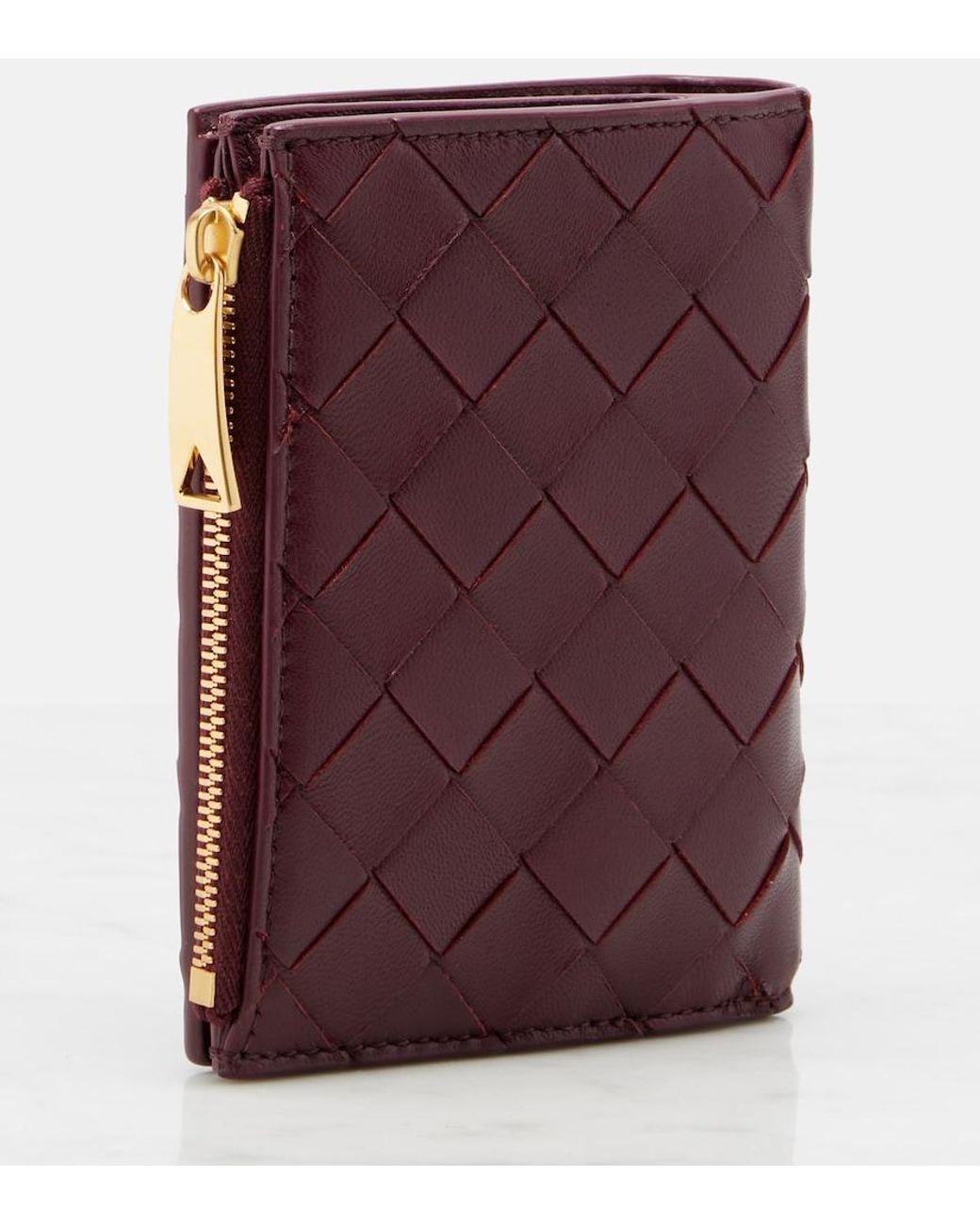 Bottega Veneta Purple Intrecciato Small Leather Wallet