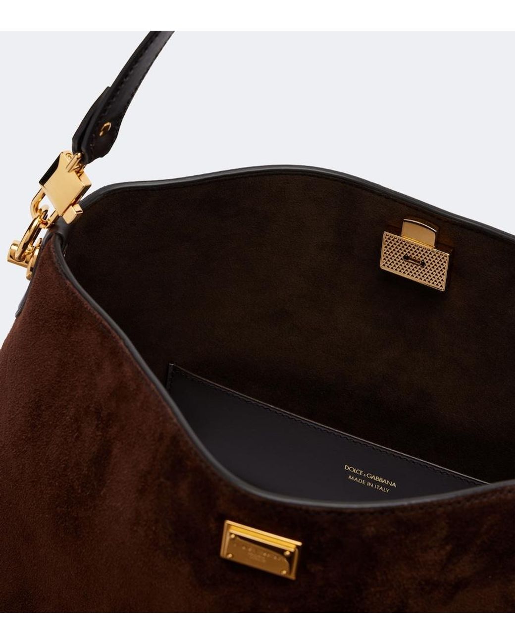 Dolce & Gabbana Brown Vittoria Large Suede Tote Bag