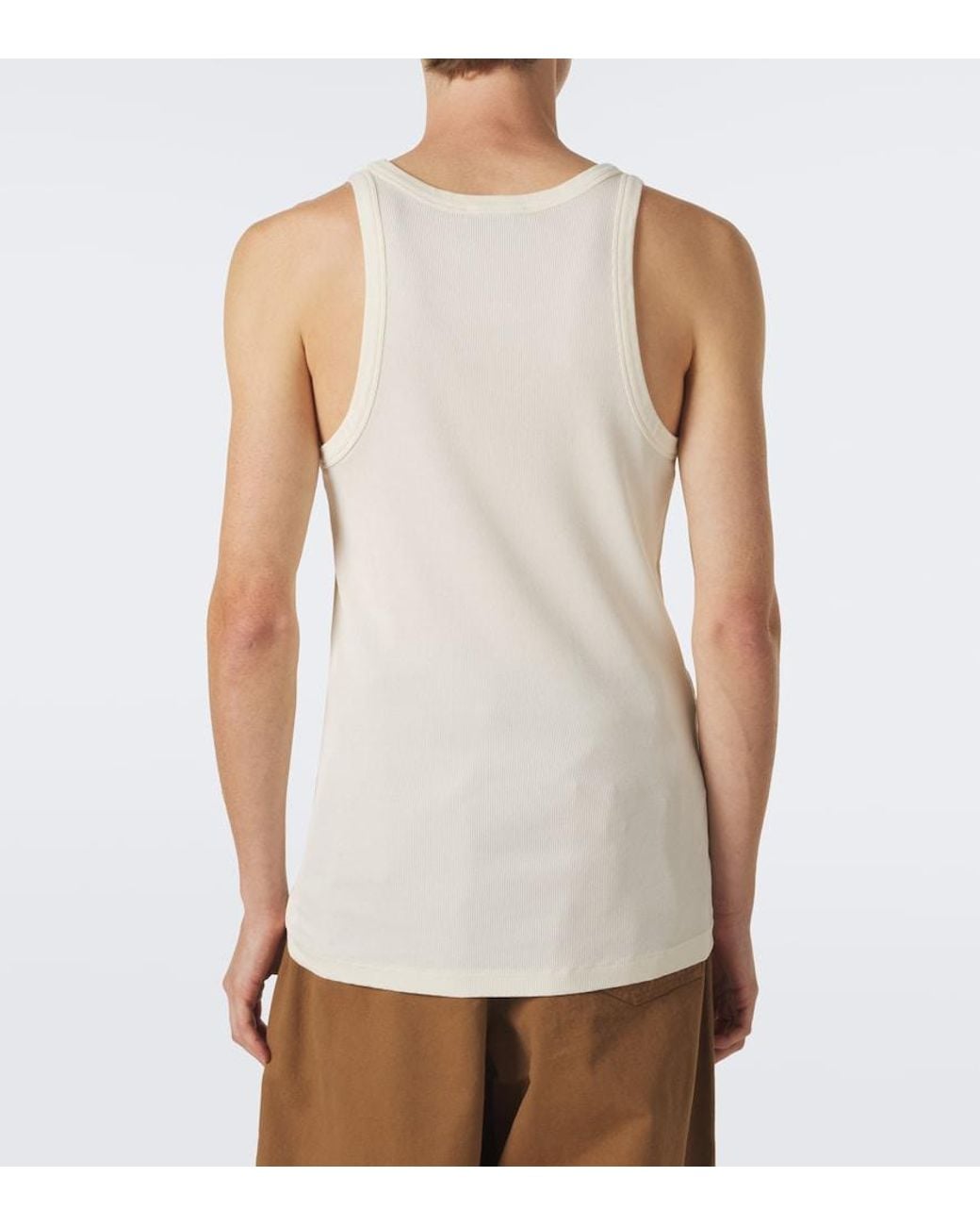Lemaire Natural Ribbed-Knit Cotton Tank Top for men