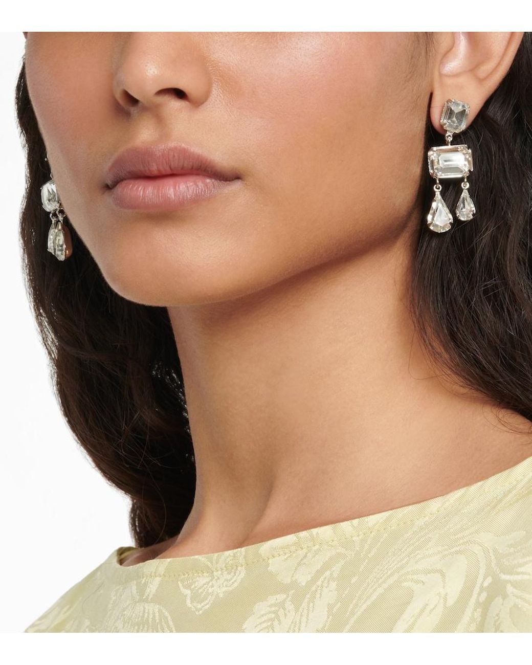 Jennifer Behr White Lucille Embellished Earrings