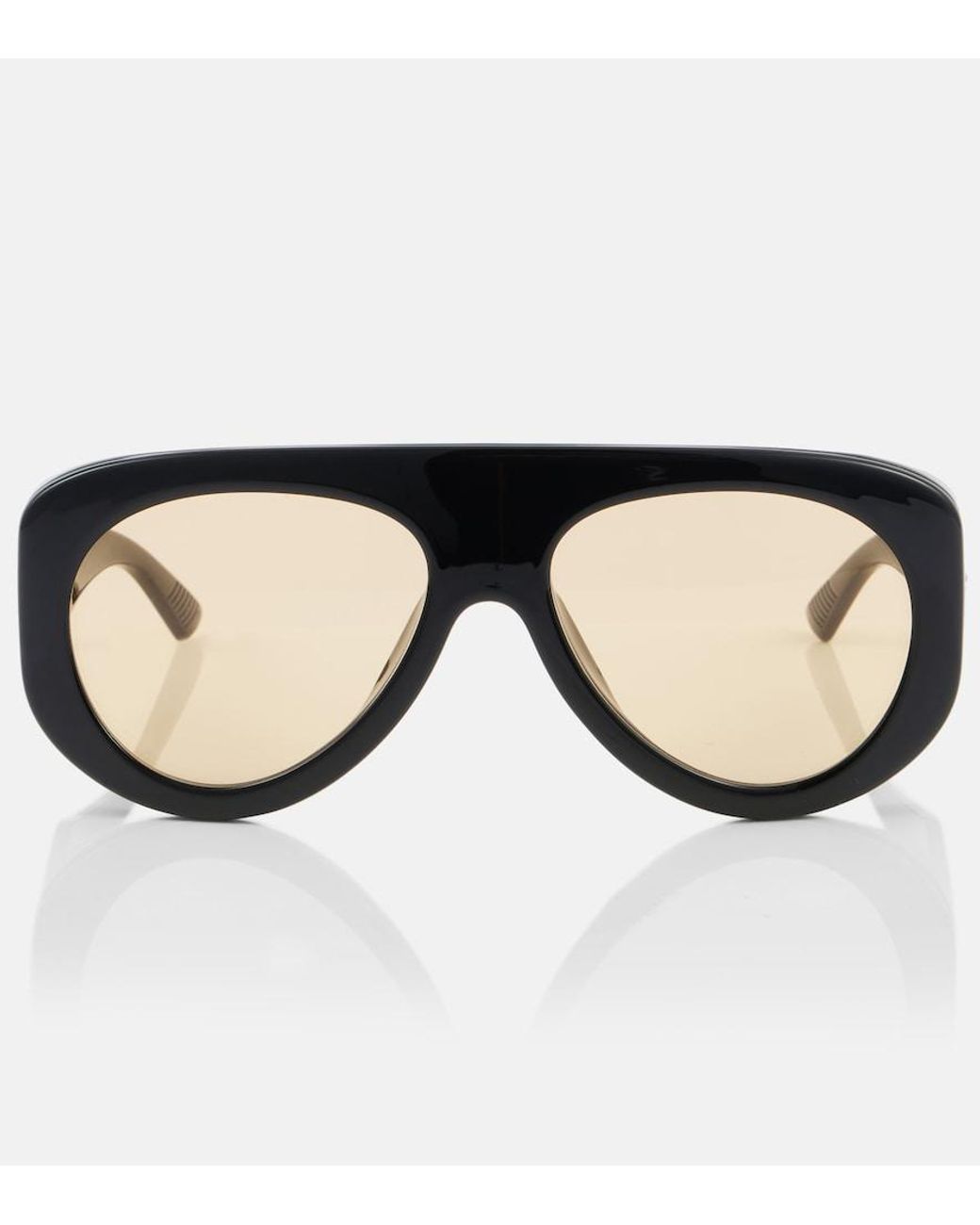 Bottega Veneta Black Osservatorio Flat-Top Sunglasses