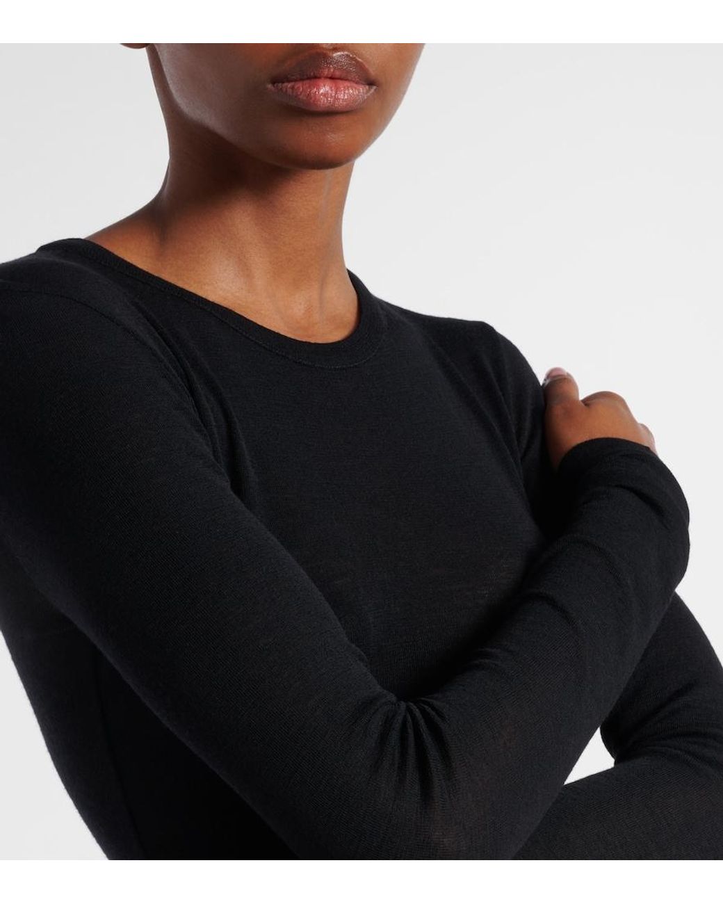 Saint Laurent Black Wool Jersey Bodysuit