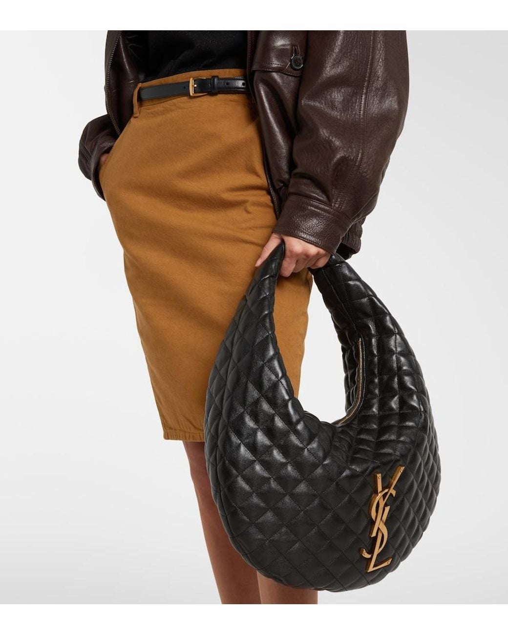 Saint Laurent Black Icare Medium Quilted Leather Shoulder Bag