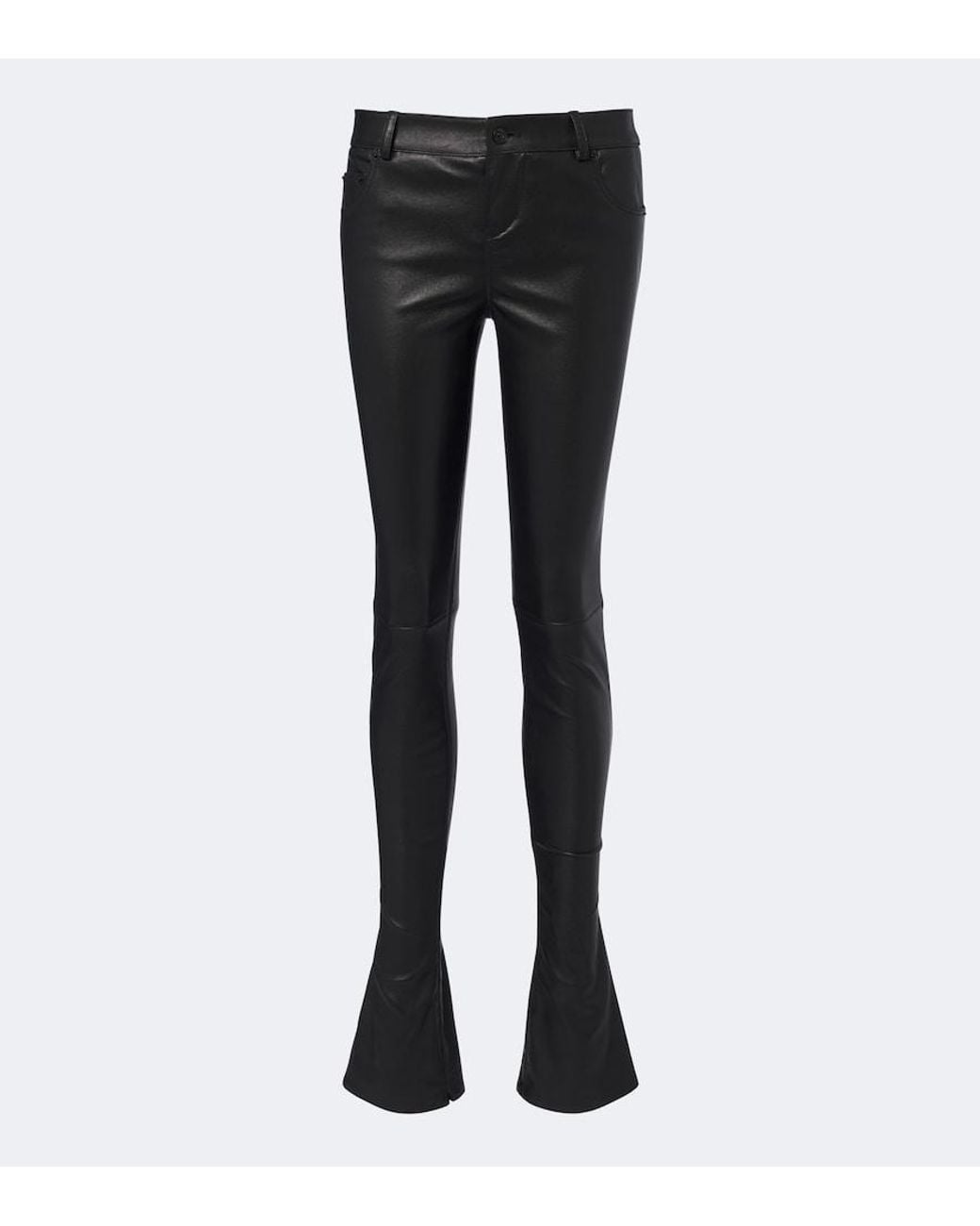 Gucci Black Leather Slim Pants