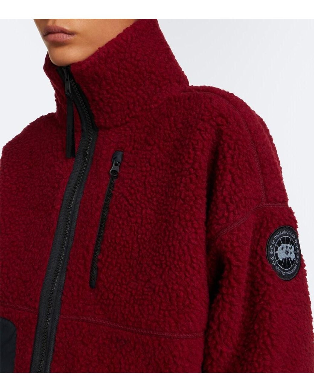Canada Goose Red Simcoe Wool-Blend Fleece Jacket