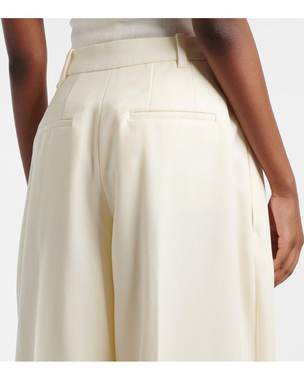 Jacquemus White Virgin Wool Wide-Leg Pants