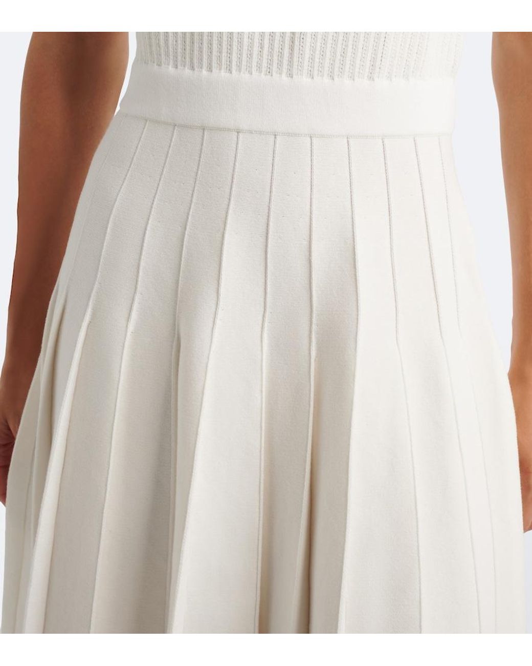 Thom Browne White Ribbed-Knit Pointelle Cotton Polo Dress