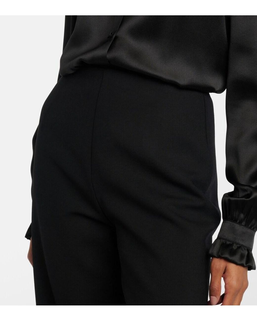 Gucci Black Wool-Blend Straight Pants