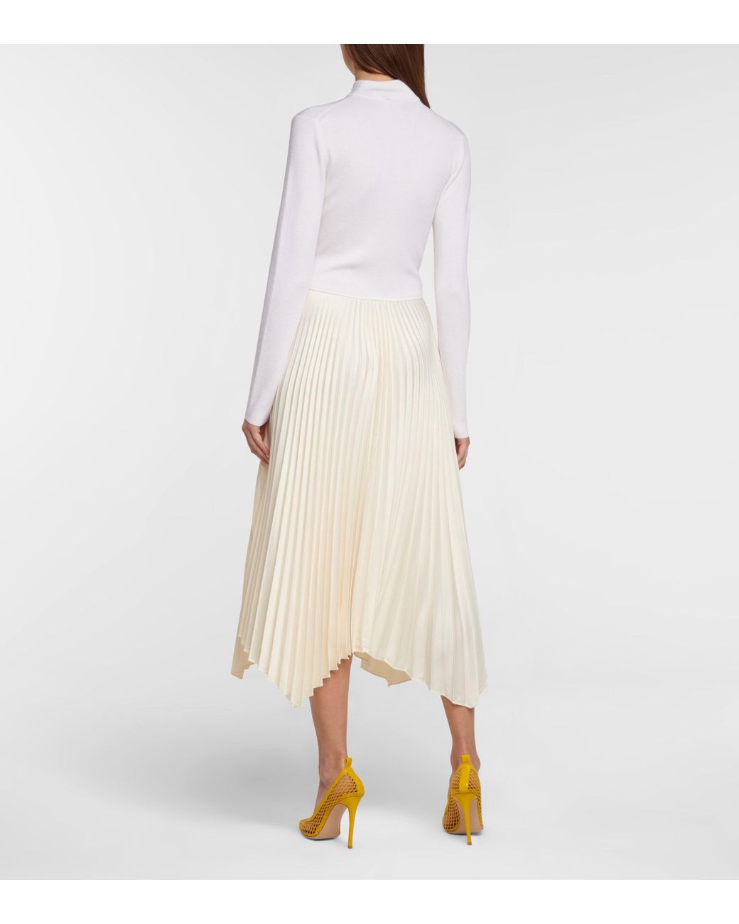 Polo Ralph Lauren Wool-blend Turtleneck Midi Dress in Beige 