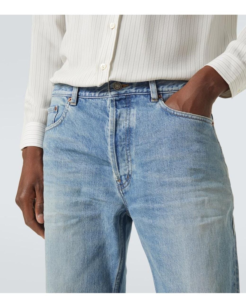 Saint Laurent Blue Mick Straight Jeans for men