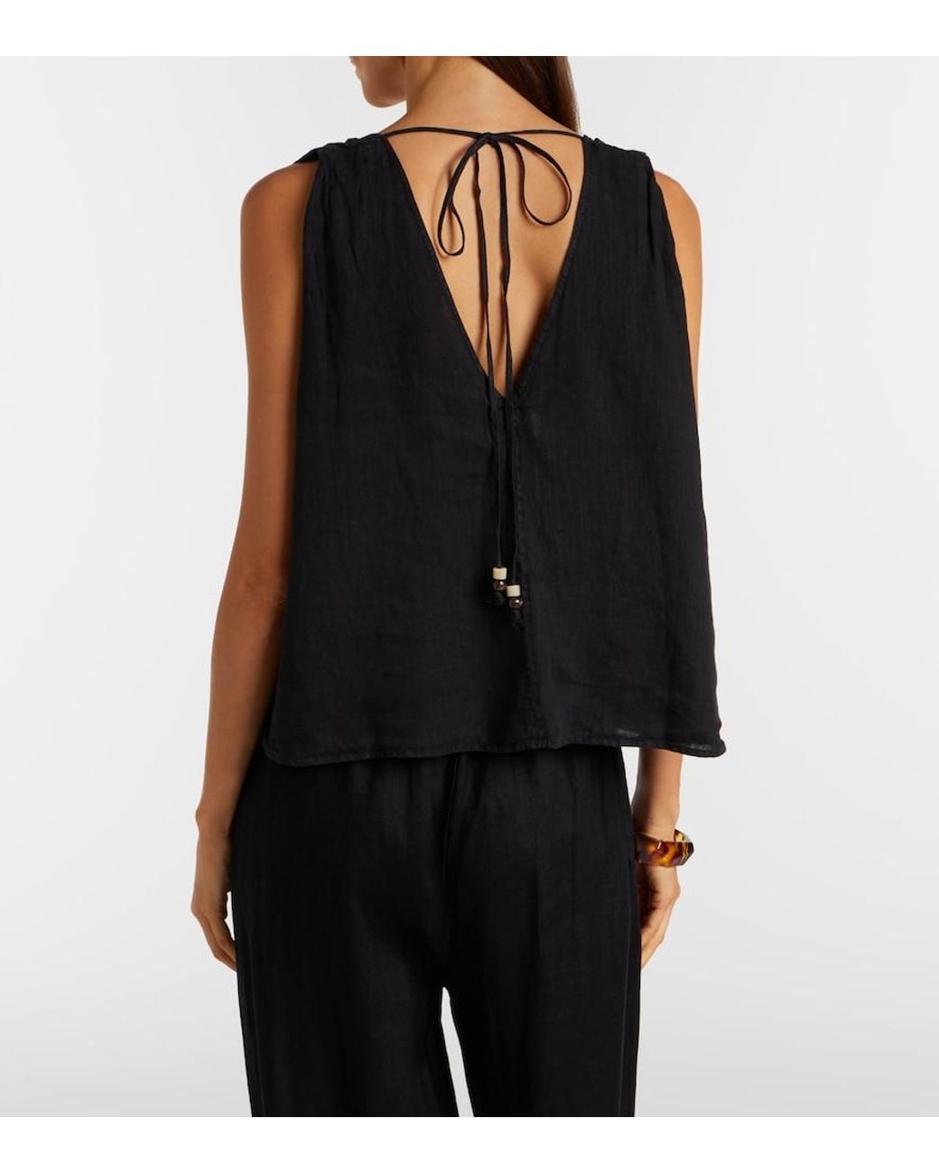 Velvet Black Renna Linen Top
