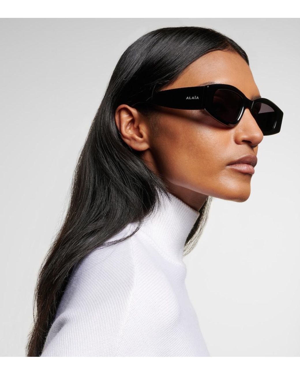 Alaïa Black Eckige Sonnenbrille