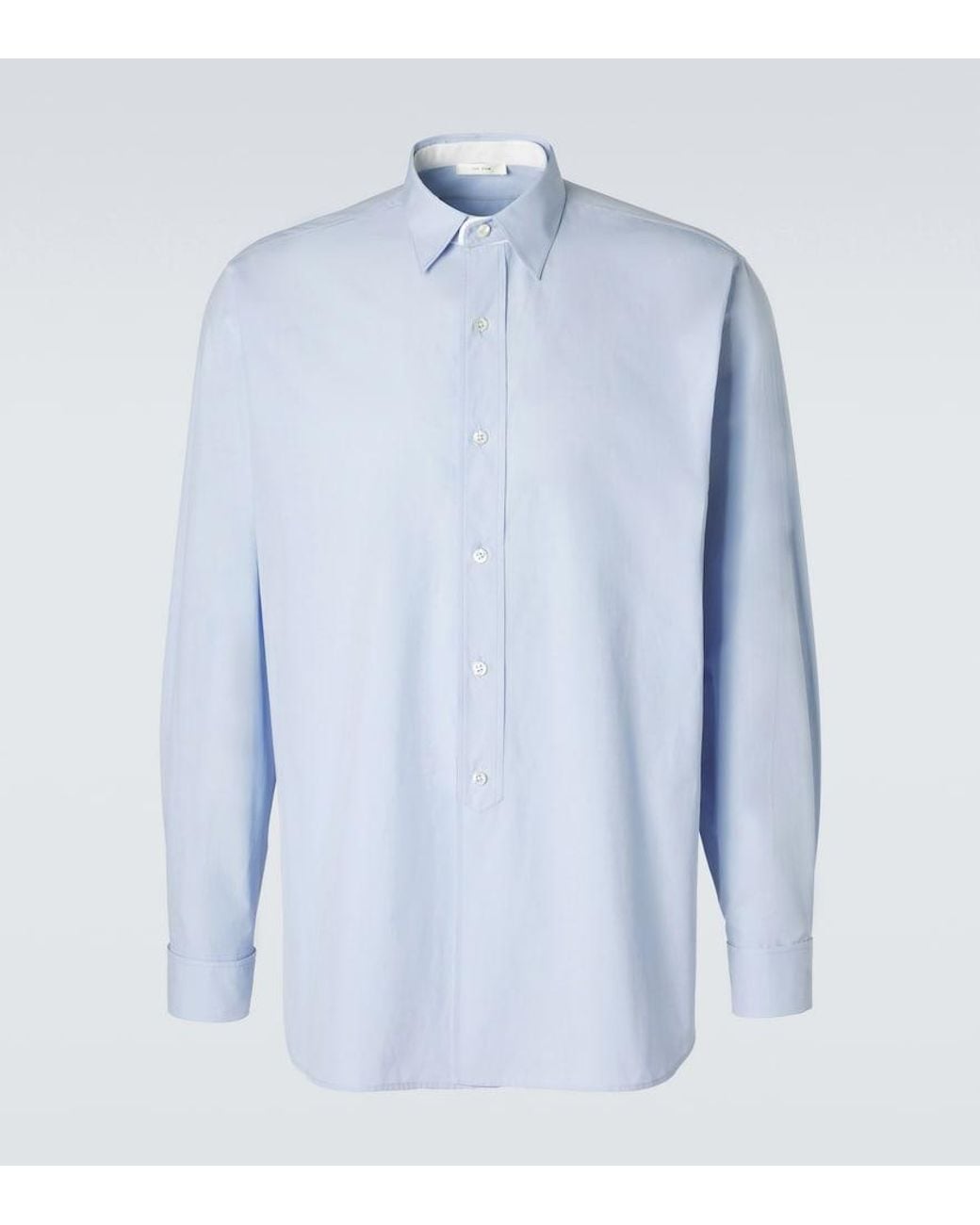 The Row Blue Melchior Cotton Poplin Shirt for men