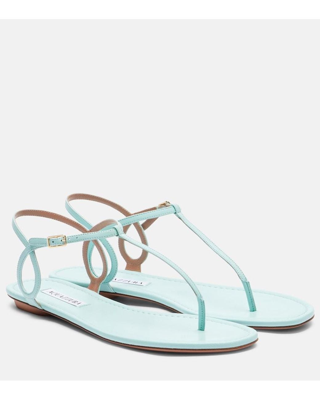 Aquazzura White Almost Bare Leather Thong Sandals