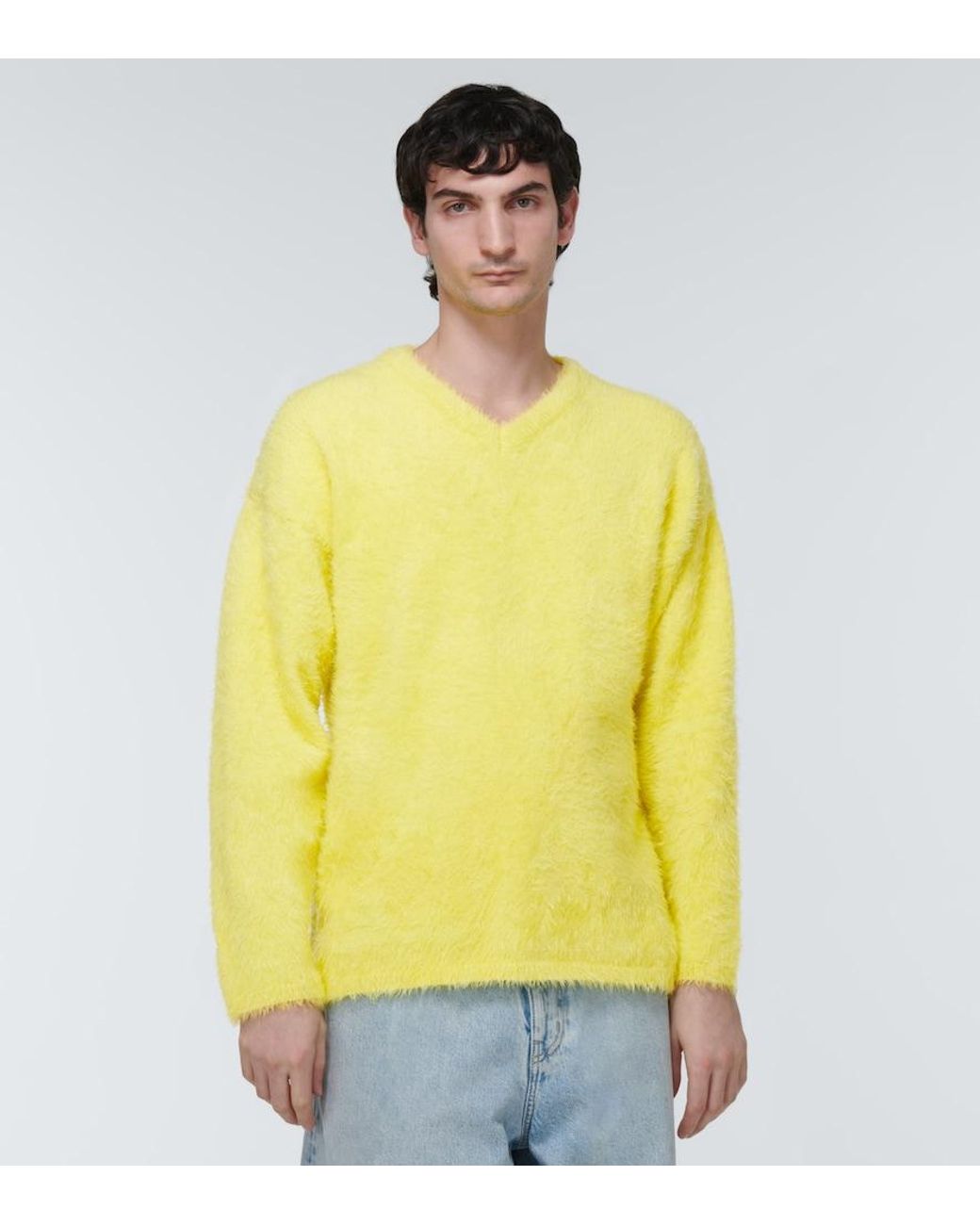 ERL Yellow Brushed Sweater for men