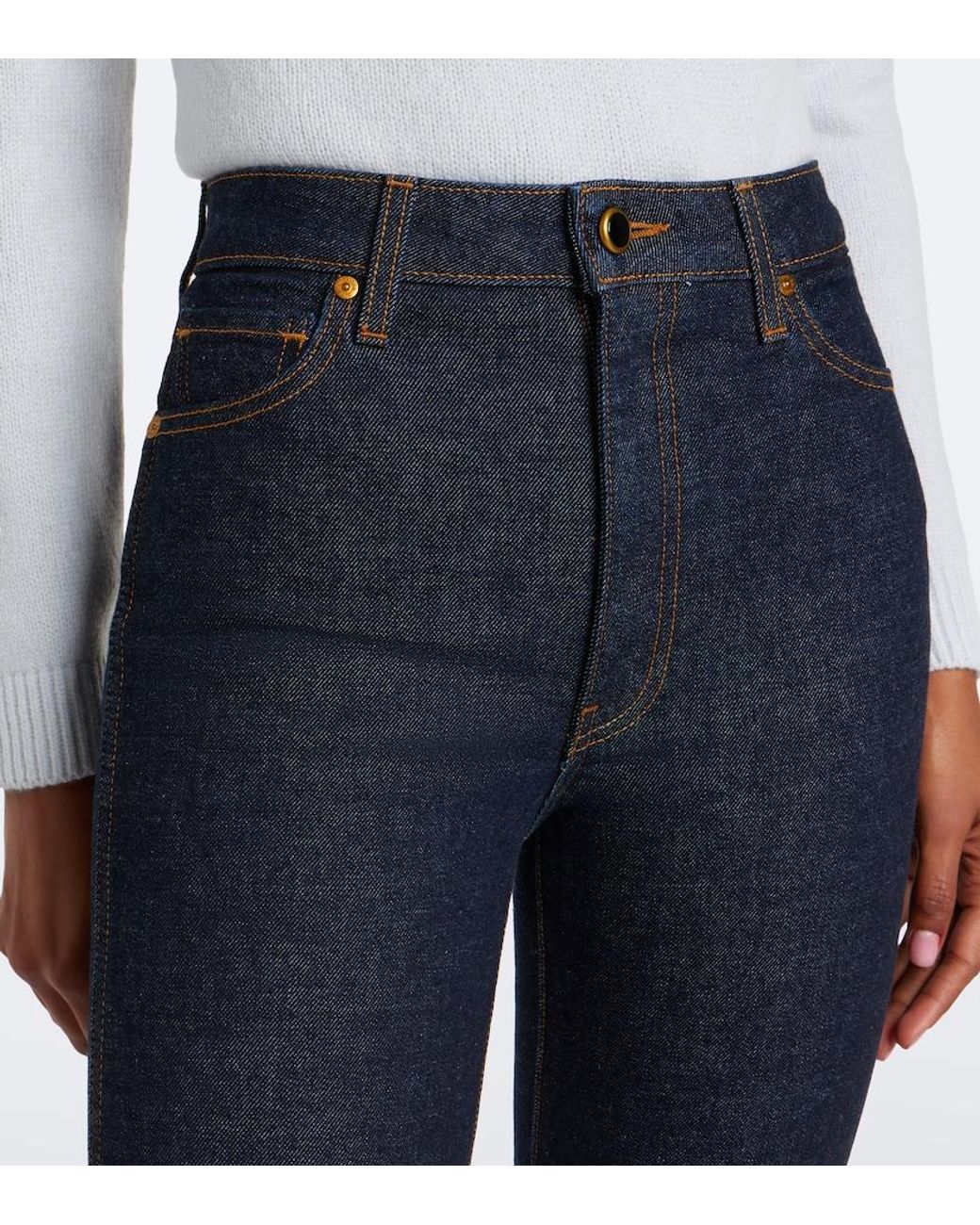 Khaite Blue Danielle High-Rise Straight Jeans