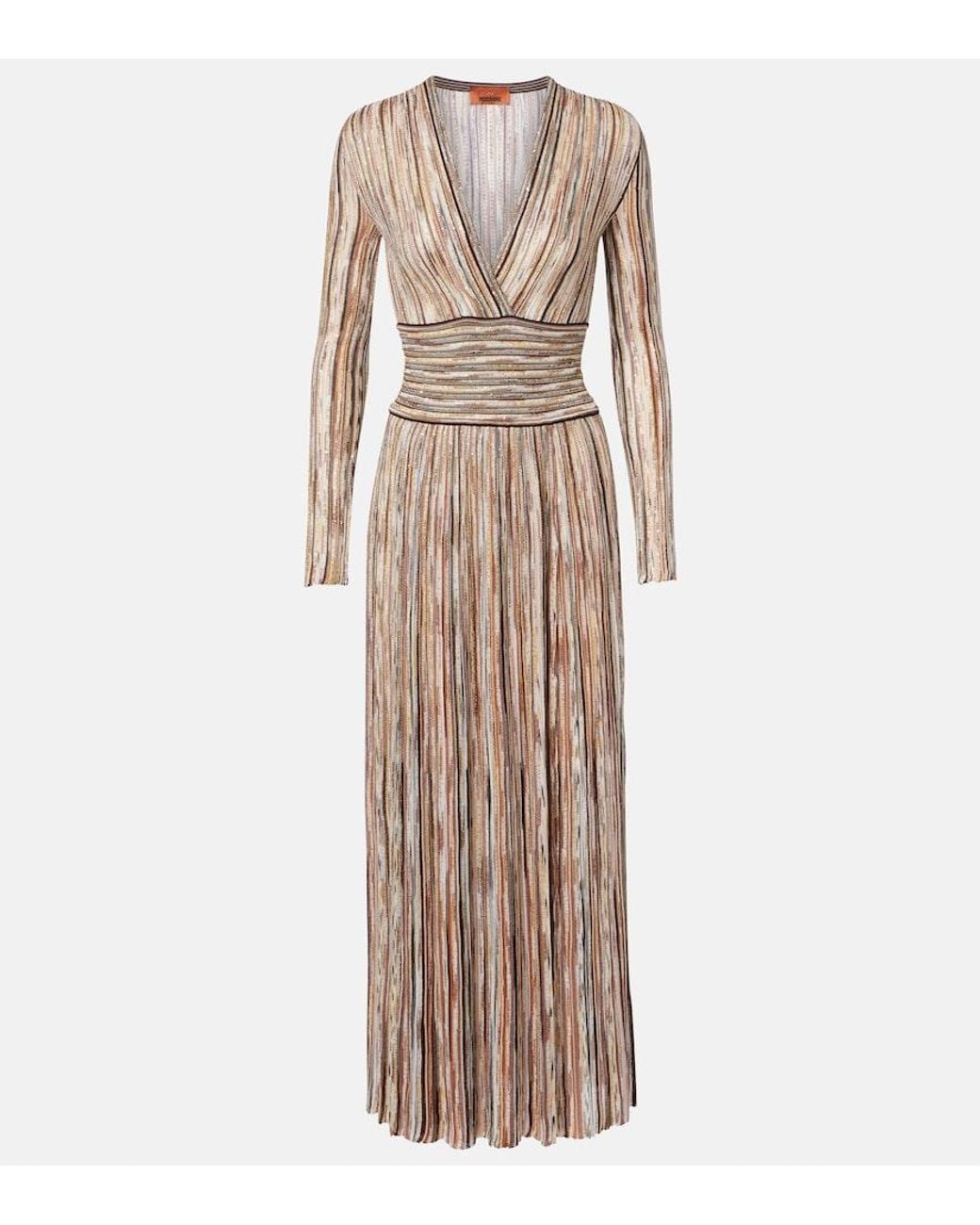 Missoni Natural Sequined Striped Maxi Dress