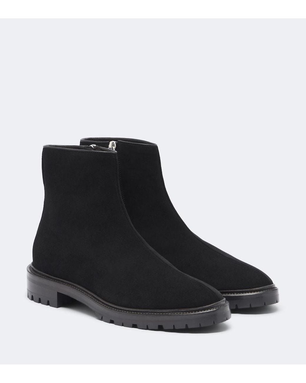The Row Black Moto Suede Ankle Boots