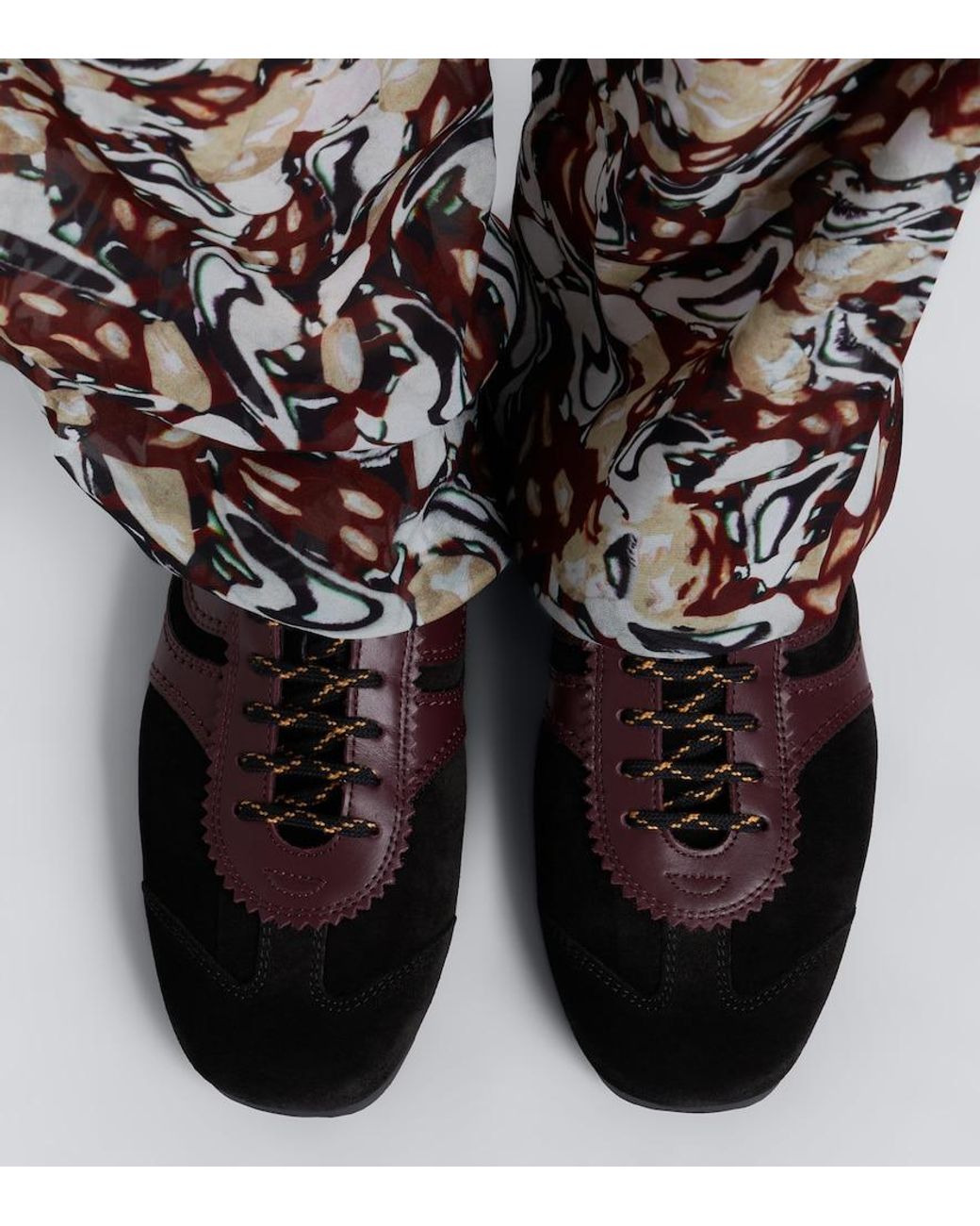 Dries Van Noten Black Suede And Leather Sneakers