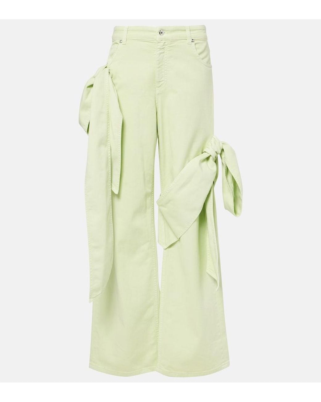 Blumarine White Draped Straight Jeans