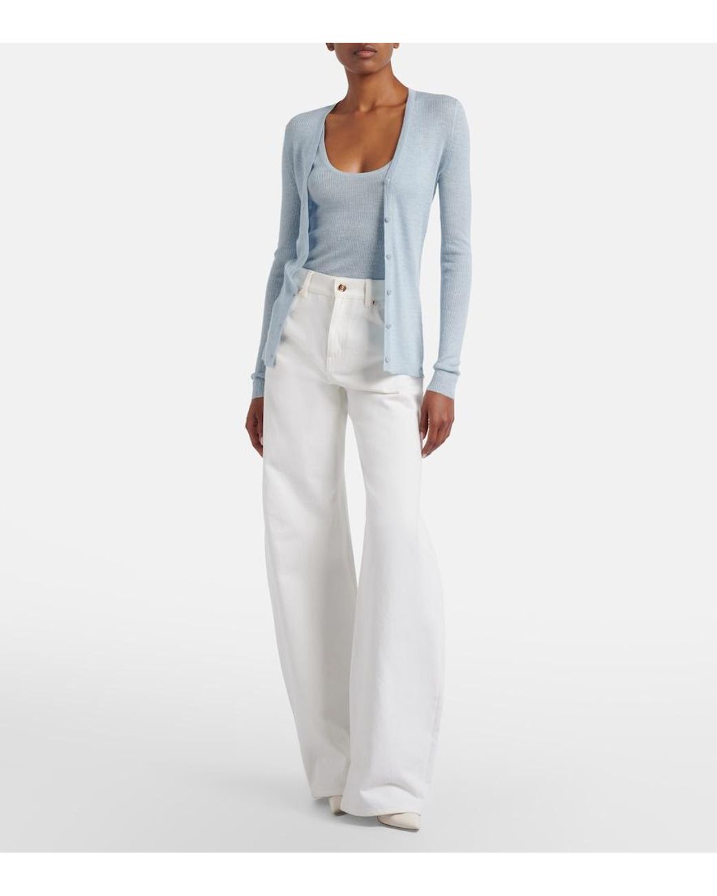 Gabriela Hearst Blue Cinxia Cashmere, Silk, And Hemp Tank Top