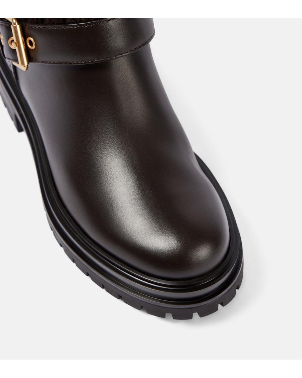 Gianvito Rossi Black Thurso Leather-Trimmed Biker Boots