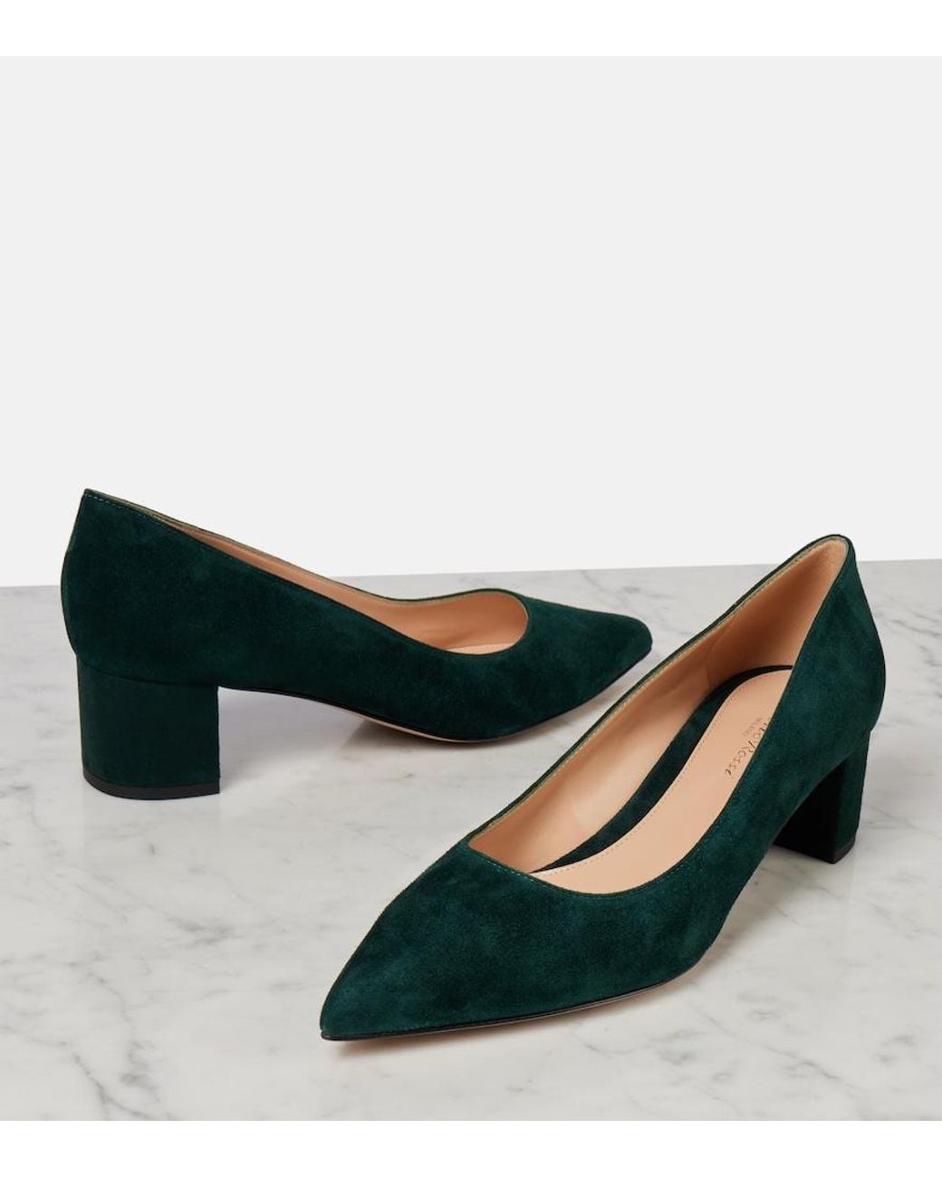 Gianvito Rossi Green Piper 45 Suede Pumps