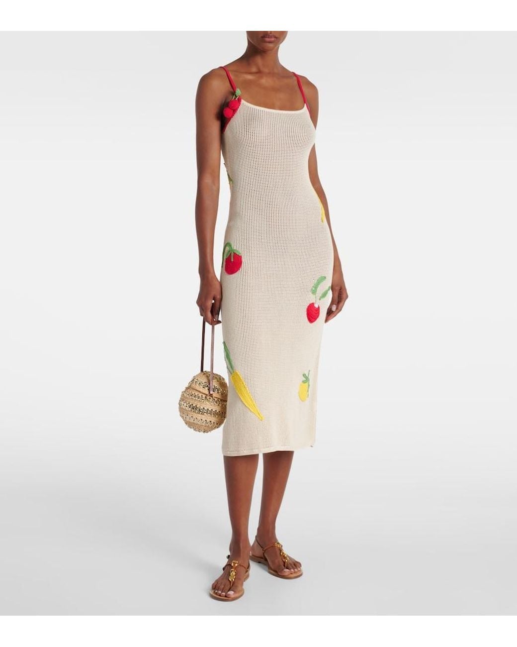 Staud White Adeline Crochet Cotton Beach Dress