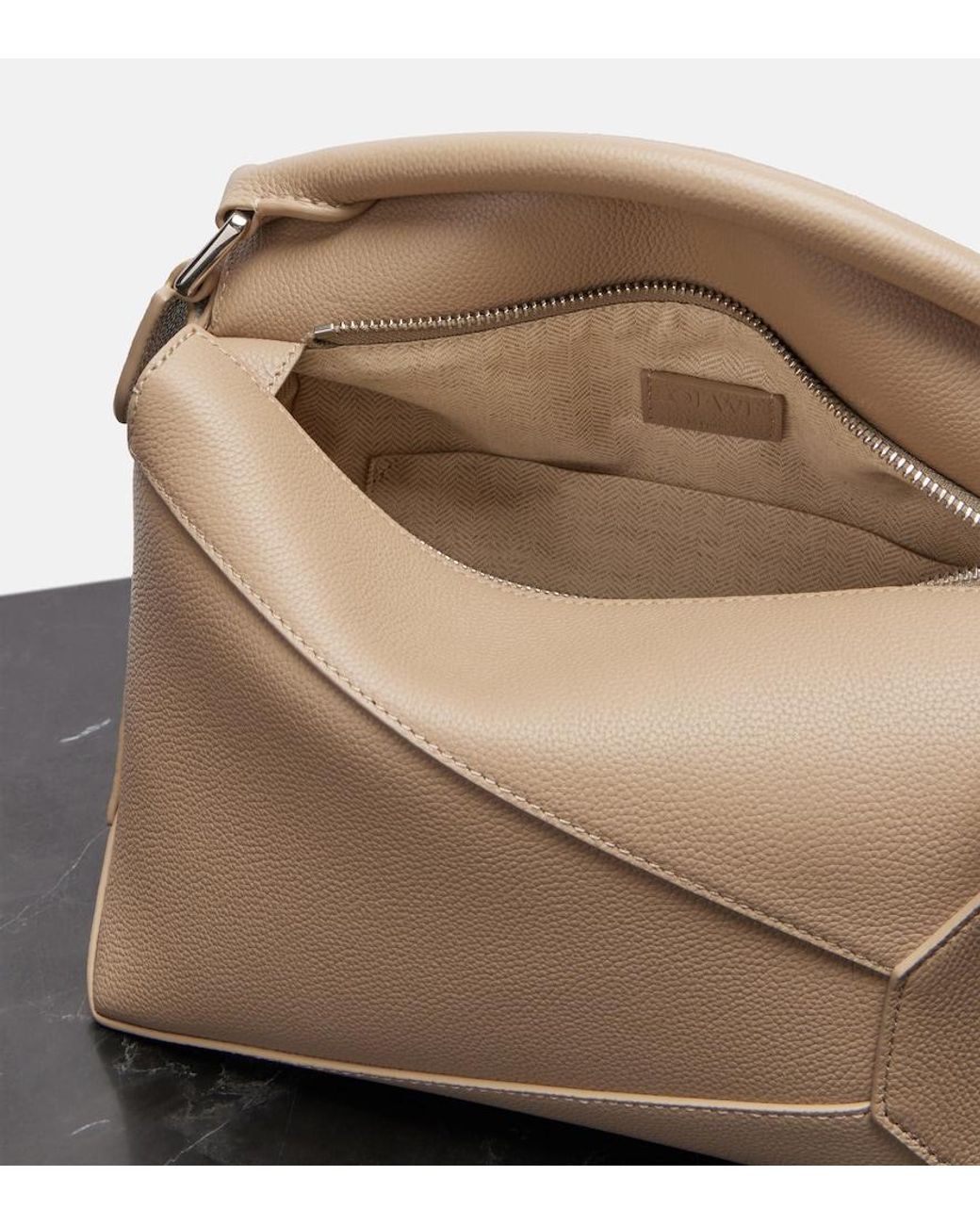 Loewe Natural Puzzle Edge Small Leather Top-Handle Bag
