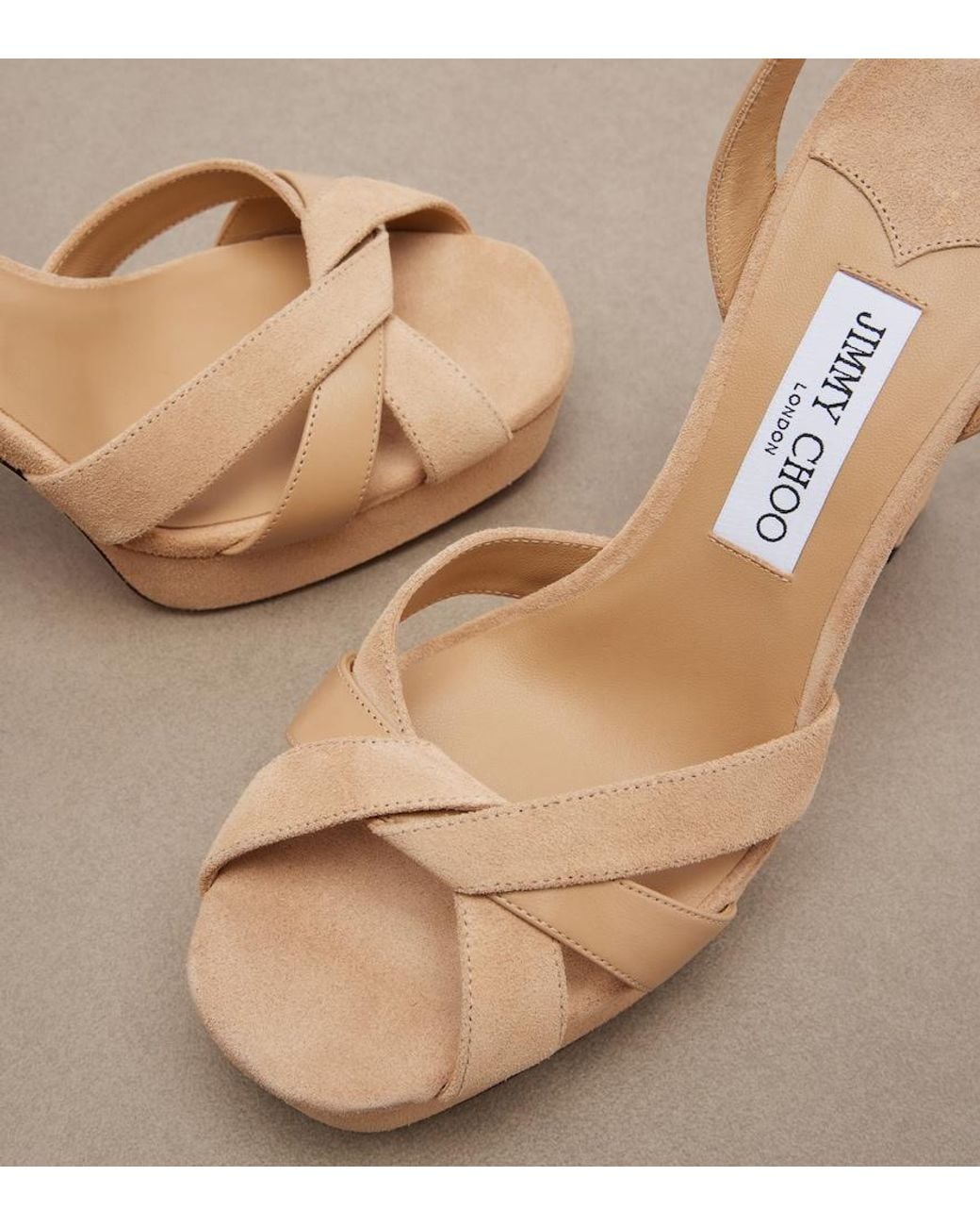 Jimmy Choo Metallic Kove Suede Platform Sandals