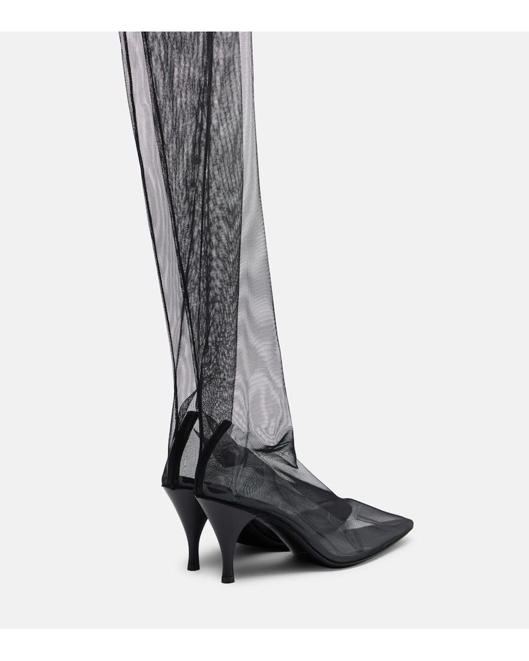 Herbert Levine Gray Sheer Perfection Mesh Over-The-Knee Boots