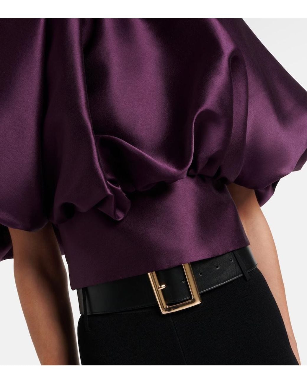 Self-Portrait Purple Taffeta Top