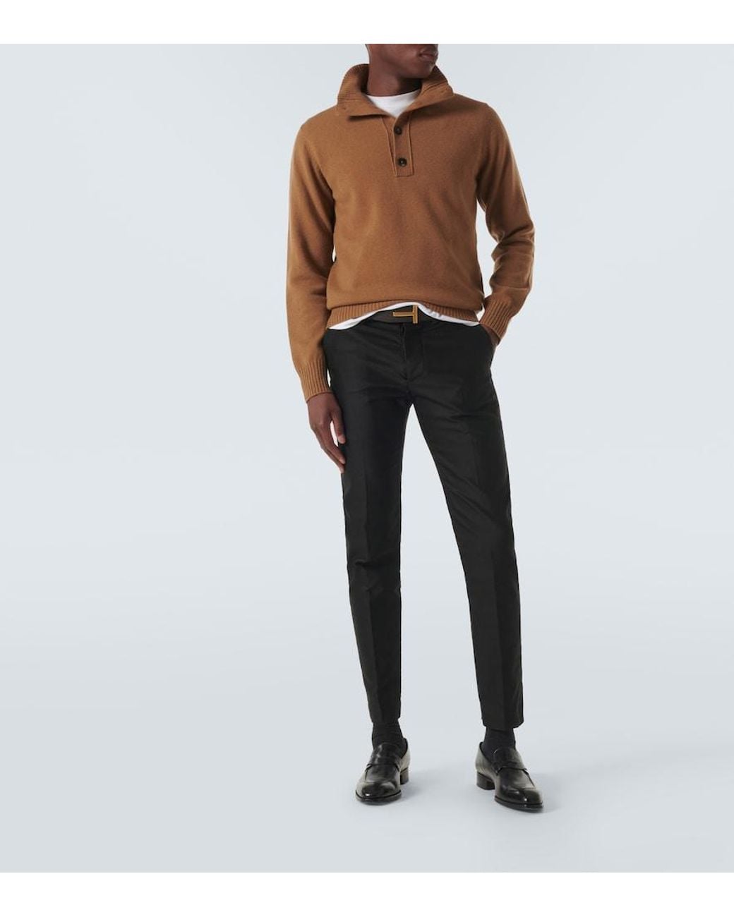 Tom Ford Brown Wool And Cashmere Turtleneck Sweater for men