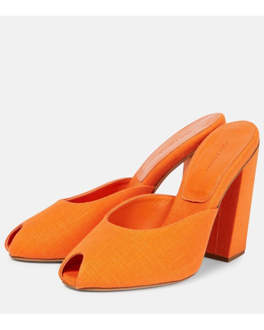 Gia Borghini Orange Rosie 38 Mules