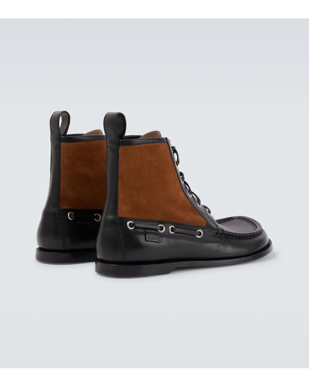 Loewe Schnuerstiefel Campo Aus Leder Mit Veloursleder in Brown für Herren