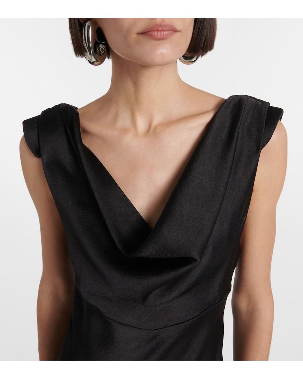 Vince Black Draped Maxi Dress
