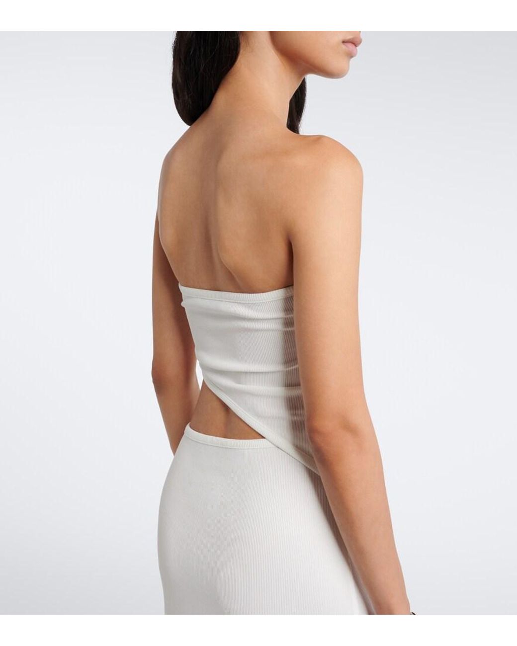 Christopher Esber White Embellished Cutout Jersey Maxi Dress