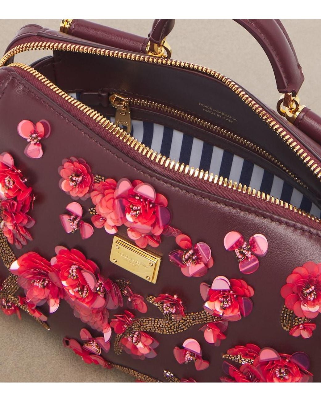 Dolce & Gabbana Red Vittoria Medium Leather Top-Handle Bag