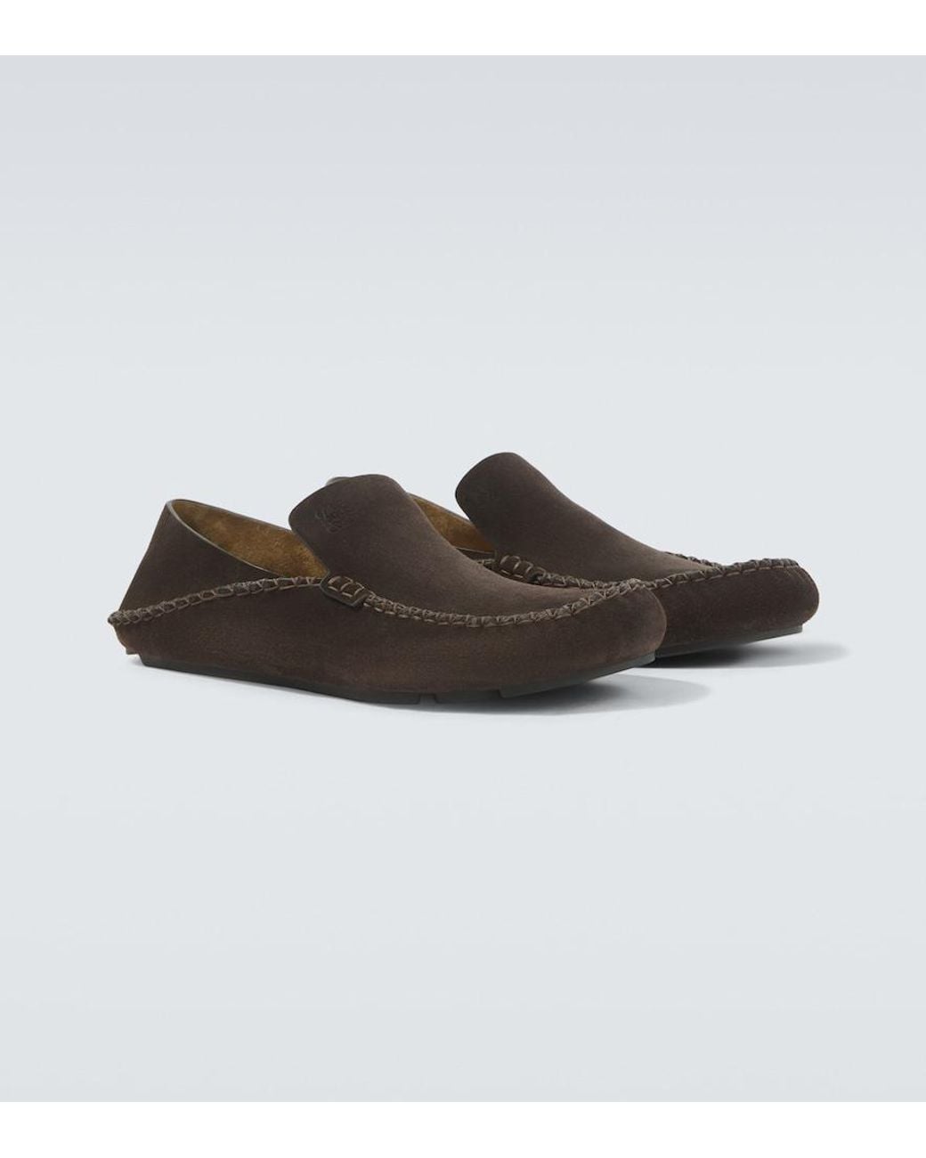 Loewe Brown Rambla Suede Loafers for men
