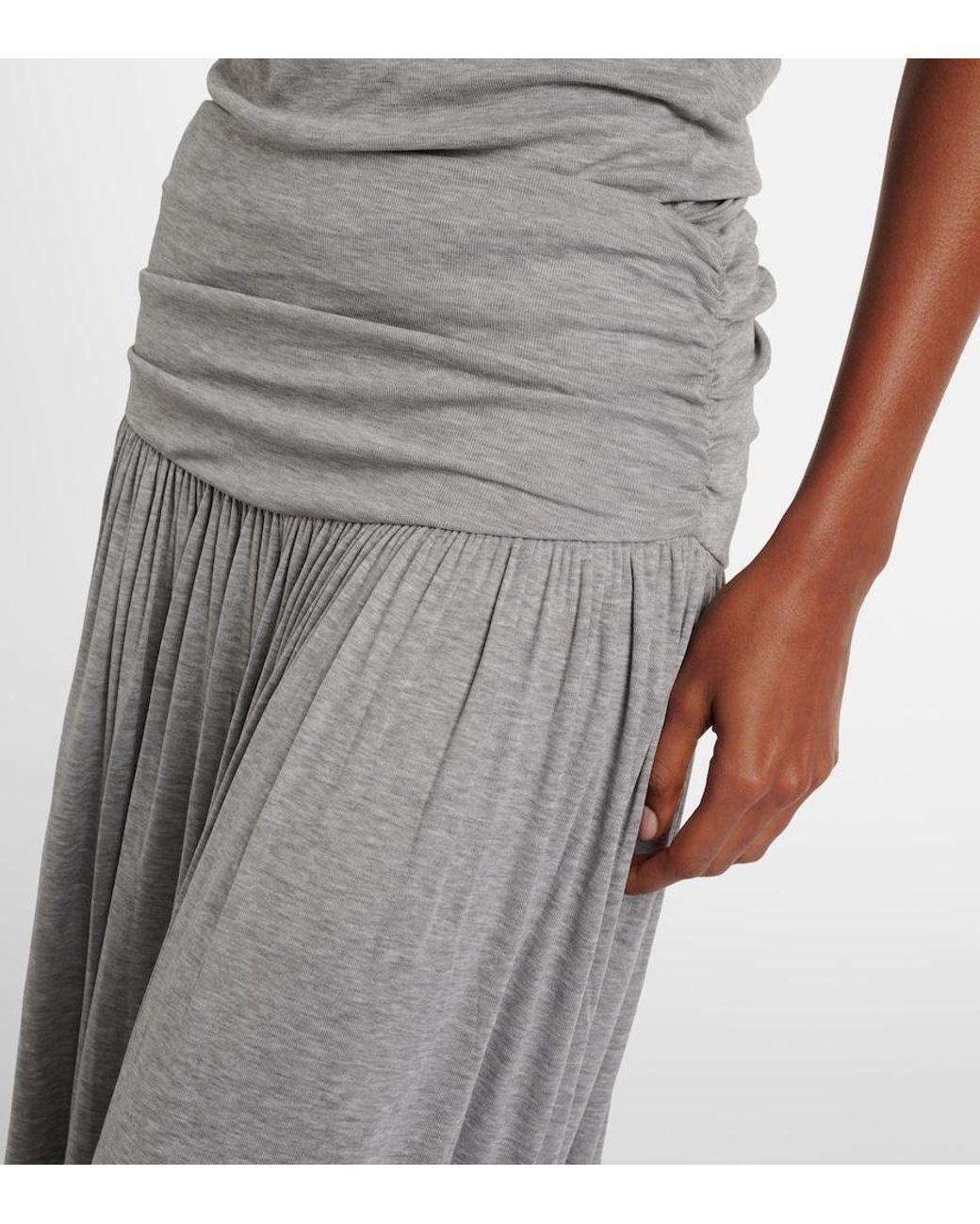 AYA MUSE Gray Viona Draped Maxi Skirt