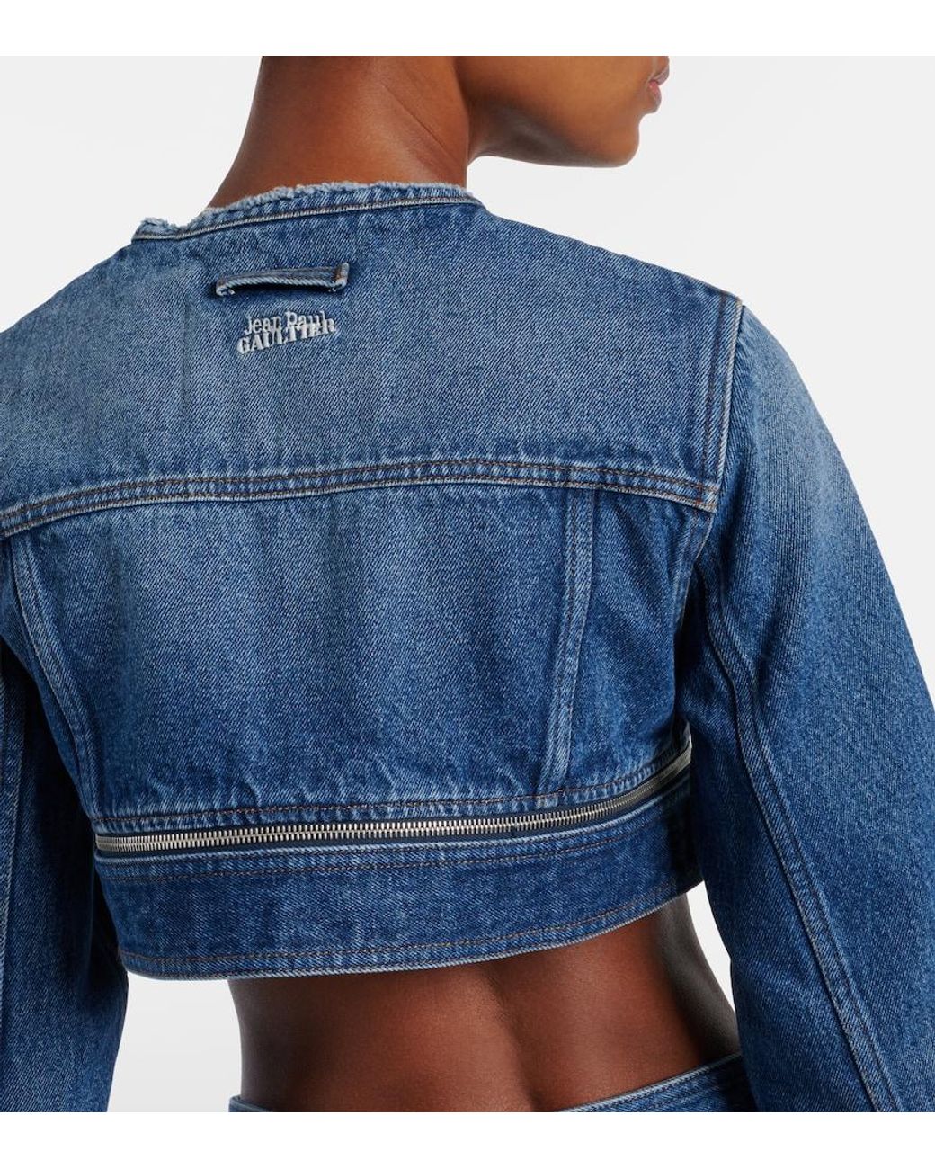 Jean Paul Gaultier Blue Cropped Denim Jacket