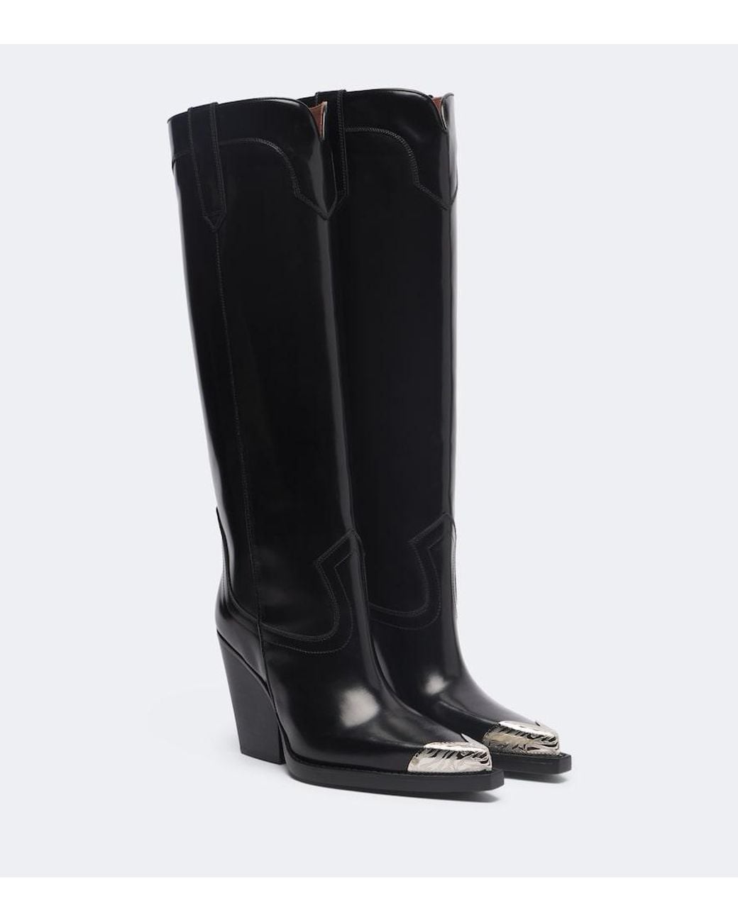 Paris Texas Black El Dorado Embellished Leather Cowboy Boots