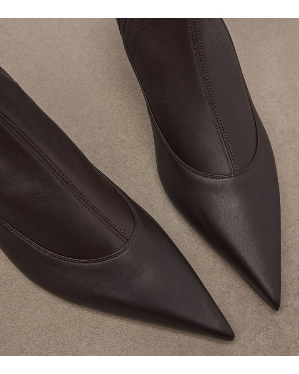 Khaite Black Valerie Leather Mid-Calf Boots
