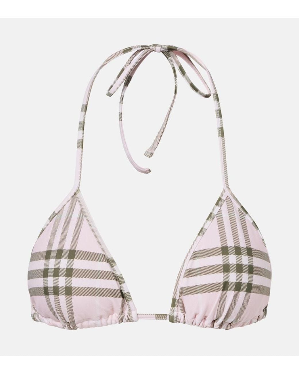Burberry White Check Bikini Top