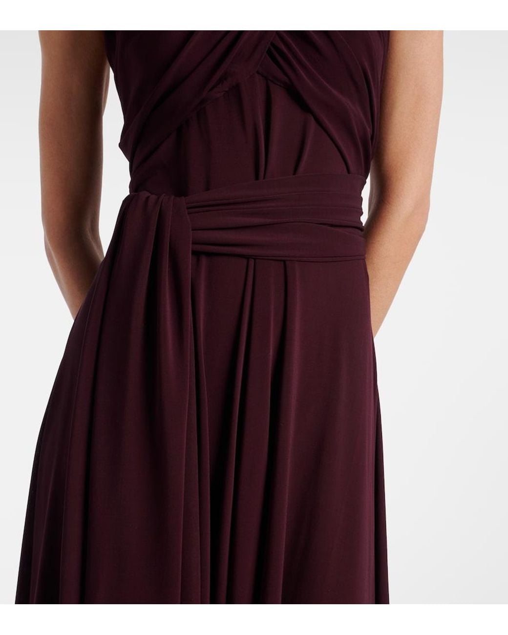 Alaïa Purple Draped Halterneck Jersey Maxi Dress