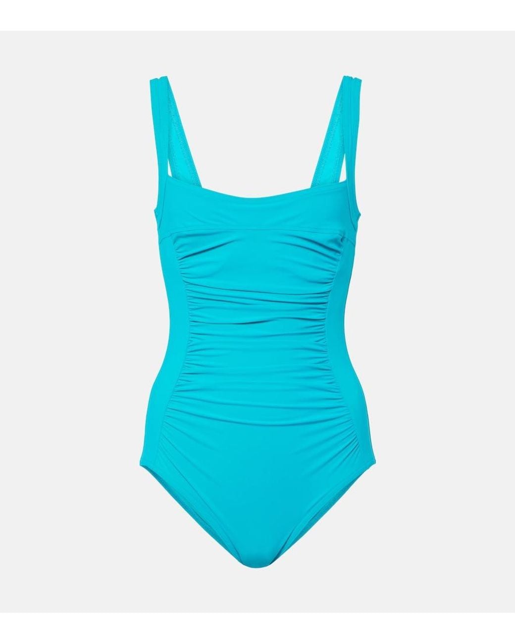 Karla Colletto Blue Ruched Swimsuit