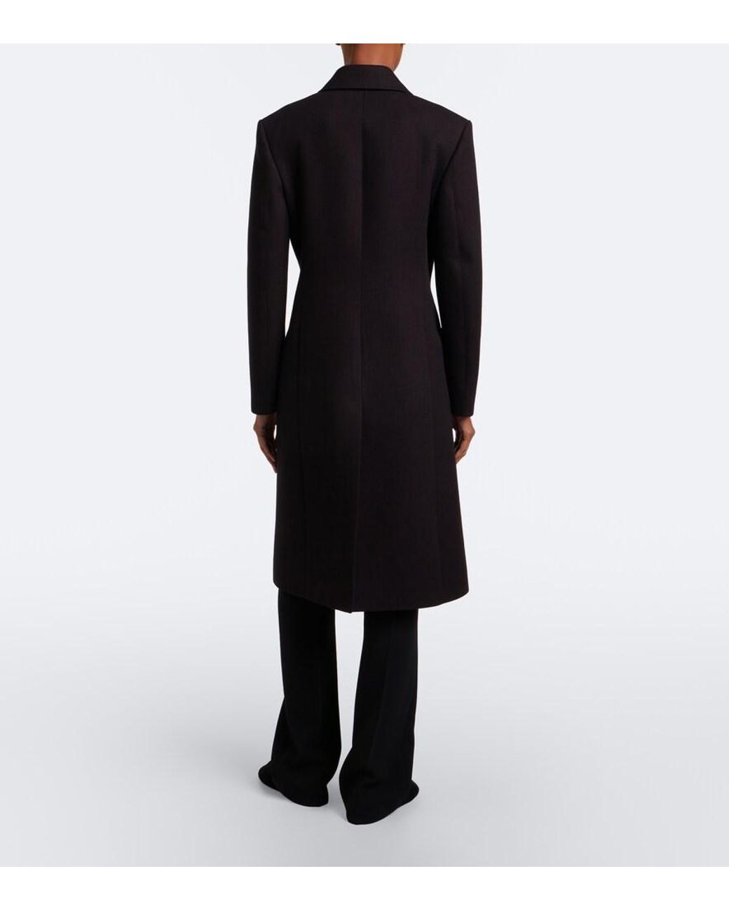 The Row Black Keone Wool And Cotton-Blend Coat